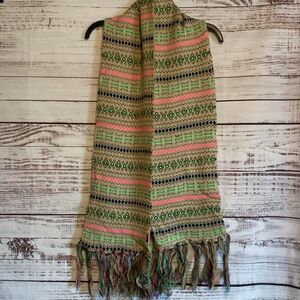 Colorful Patterned Scarf with Fringe